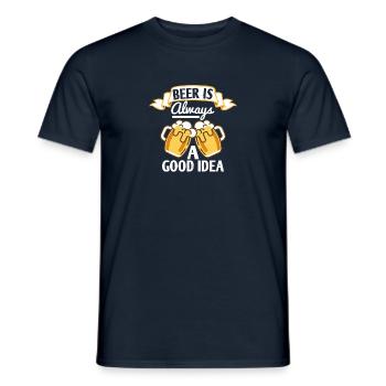 Beer is always a good idea - Men's T-Shirt - navy - Front - AI Model Male 178 light (178cm)