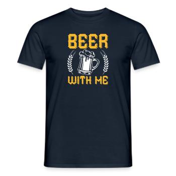 BEER WITH ME - Men's T-Shirt - navy - Front - AI Model Male 178 light (178cm)