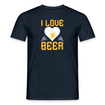 Ich liebe Bier - Männer T-Shirt - Navy - Vorne - AI Model Male 178 light (178cm)