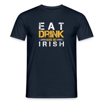 Mangez boire et soyez irlandais - T-shirt homme - marine - Devant - AI Model Male 178 light (178cm)