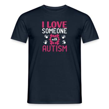 Ich liebe jemanden mit Autismus - Männer T-Shirt - Navy - Vorne - AI Model Male 178 light (178cm)