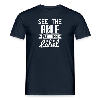 see the able not thee label - Men's T-Shirt - navy - Front - AI Model Male 178 light (178cm)