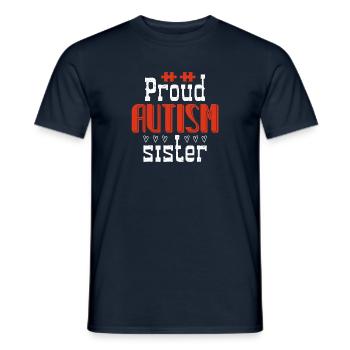 fière sœur autiste - T-shirt homme - marine - Devant - AI Model Male 178 light (178cm)