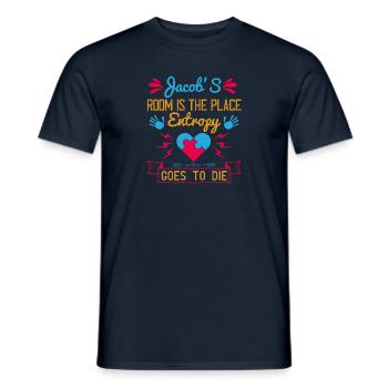 La chambre de Jacob est l’endroit où l’entropie va mourir - T-shirt homme - marine - Devant - AI Model Male 178 light (178cm)
