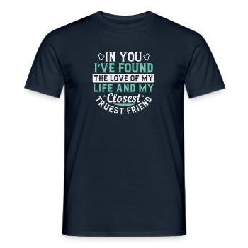 En toi, j’ai trouvé l’amour de ma vie et de mon - T-shirt homme - marine - Devant - AI Model Male 178 light (178cm)