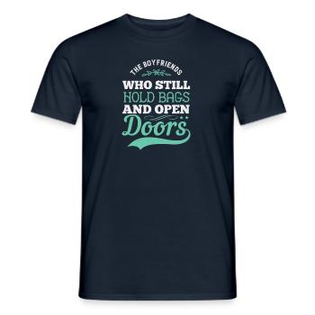 The Boyfriends who still hold bags and open doors - Men's T-Shirt - navy - Front - AI Model Male 178 light (178cm)