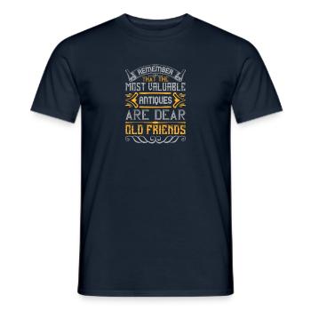 Remember that the most valuable antiques are dear - Men's T-Shirt - navy - Front - AI Model Male 178 light (178cm)