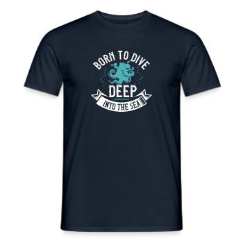 Né pour plonger profondément dans la mer - T-shirt homme - marine - Devant - AI Model Male 178 light (178cm)