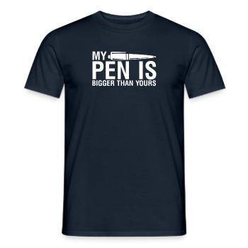 My Pen Is Bigger Than Yours - Men's T-Shirt - navy - Front - AI Model Male 178 light (178cm)
