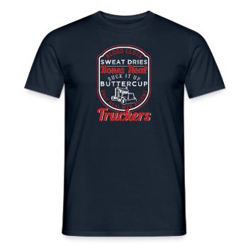 Only Real Men Become Truckers - Männer T-Shirt - Navy - Vorne - AI Model Male 178 light (178cm)
