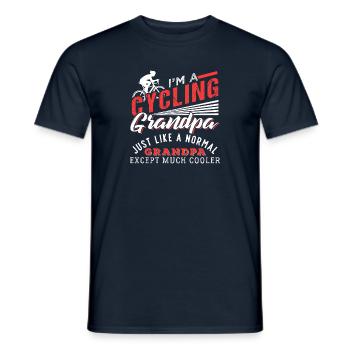 Cool Cycling Grandpa - Men's T-Shirt - navy - Front - AI Model Male 178 light (178cm)
