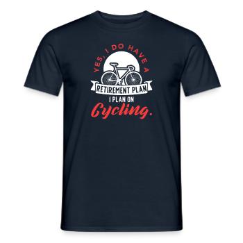 Plan de retraite à vélo - T-shirt homme - marine - Devant - AI Model Male 178 light (178cm)