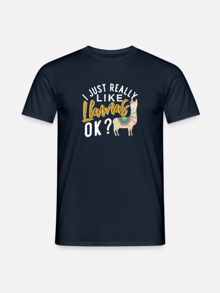 I Just Really Like Llamas - Men's T-Shirt - navy