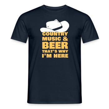 Country Music and Beer That's Why I'm Here - Männer T-Shirt - Navy - Vorne - AI Model Male 178 light (178cm)