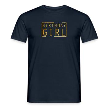 Fødselsdagspige guldglitter - Mænd T-shirt - marineblå - Foran - AI Model Male 178 light (178cm)