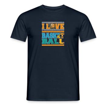 I Love Basketball Sports Player - Men's T-Shirt - navy - Front - AI Model Male 178 light (178cm)