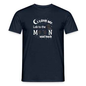 I Love My Lab To The Moon And Back - Men's T-Shirt - navy - Front - AI Model Male 178 light (178cm)