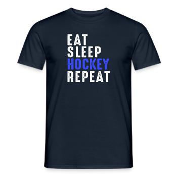 Mangez Sommeil Hockey Repeat - T-shirt homme - marine - Devant - AI Model Male 178 light (178cm)