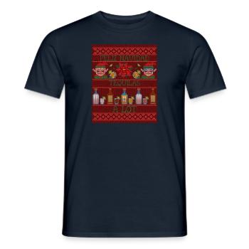 Hässliche Weihnachtsstrickjacke Lustige betrunkene Tequila-Elfen - Männer T-Shirt - Navy - Vorne - AI Model Male 178 light (178cm)