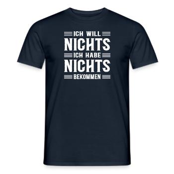 Ich Will Nichts Wunschlos Nicht Schenken Gar Nix - Männer T-Shirt - Navy - Vorne - AI Model Male 178 light (178cm)