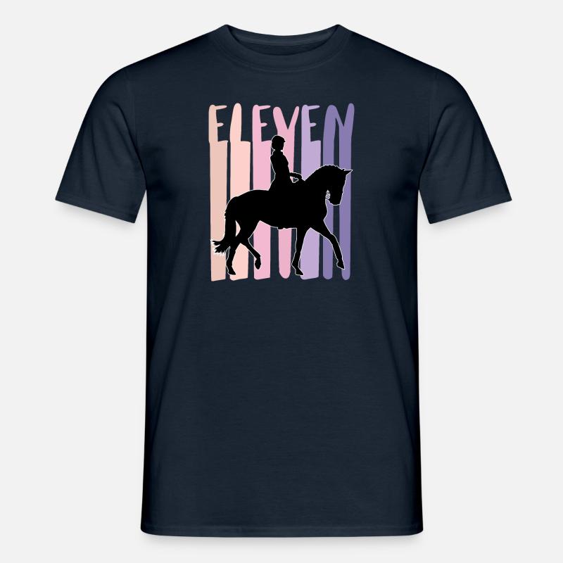 Geburtstag Design 11. Mädchen, Reiter, Pferde - Männer T-Shirt - Navy