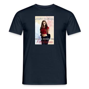 Juste une fille avec un sens de la mode - T-shirt homme - marine - Devant - AI Model Male 178 light (178cm)
