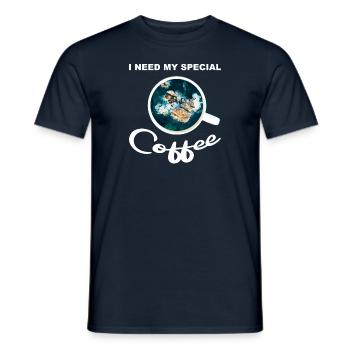 Tasse à café avec des rochers et la mer - café spécial - T-shirt homme - marine - Devant - AI Model Male 178 light (178cm)