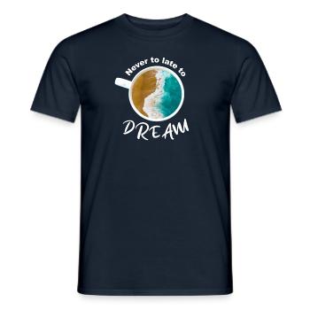 Tasse à café avec support et remplissage de la mer - T-shirt homme - marine - Devant - AI Model Male 178 light (178cm)