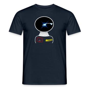 Roboter Weltraum Space beobachtet Warnschild - Männer T-Shirt - Navy - Vorne - AI Model Male 178 light (178cm)