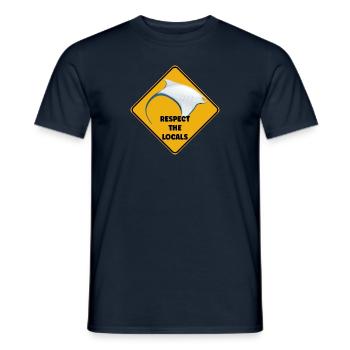 Warning sign diver - Respect the locals - Men's T-Shirt - navy - Front - AI Model Male 178 light (178cm)