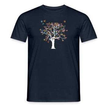 Butterfly Tree Beautiful Design - Butterflies - Men's T-Shirt - navy - Front - AI Model Male 178 light (178cm)