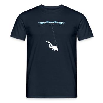 Plongeurs sous-marins sous l’eau avec des bulles d’air - T-shirt homme - marine - Devant - AI Model Male 178 light (178cm)