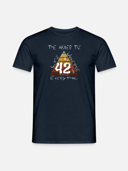 Life Universe Everything 42 Antwort - Männer T-Shirt - Navy