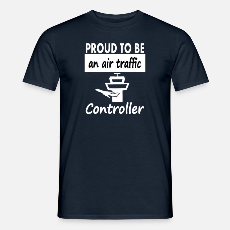 ich bin Flutlotse Flughafen Flugzeug Geschenkidee - Männer T-Shirt - Navy