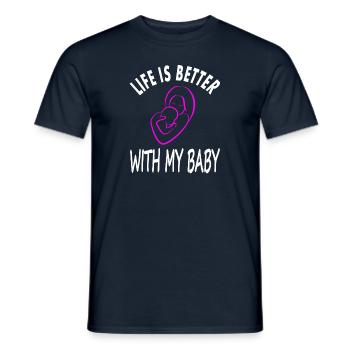 Maman et bébé à bord Fête des mères célèbrent le cadeau - T-shirt homme - marine - Devant - AI Model Male 178 light (178cm)