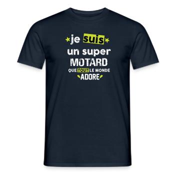 Super motard - T-shirt homme - marine - Devant - AI Model Male 178 light (178cm)