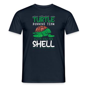 Turtle Running Team We're Slow As Shell - Männer T-Shirt - Navy - Vorne - AI Model Male 178 light (178cm)
