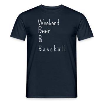 weekend, beer and baseball - Männer T-Shirt - Navy - Vorne - AI Model Male 178 light (178cm)