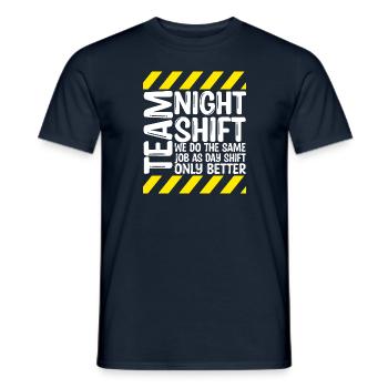 Team Night Shift - Men's T-Shirt - navy - Front - AI Model Male 178 light (178cm)