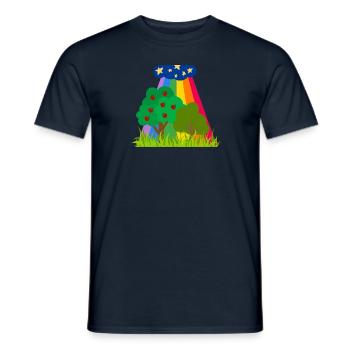 Nuages et arbres arc-en-ciel - T-shirt homme - marine - Devant - AI Model Male 178 light (178cm)
