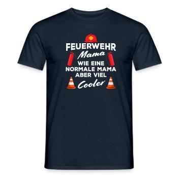 Feuerwehrfrau Mama Feuerwehr Mutter Muttertag - Männer T-Shirt - Navy - Vorne - AI Model Male 178 light (178cm)
