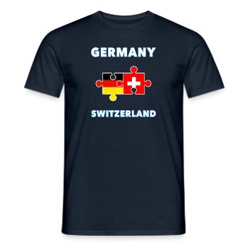 Germany Switzerland Puzzle - Men's T-Shirt - navy - Front - AI Model Male 178 light (178cm)