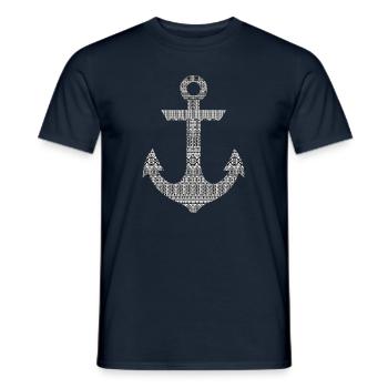Mosaik Anker - Männer T-Shirt - Navy - Vorne - AI Model Male 178 light (178cm)