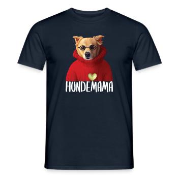 Hundemama Hund Sprüche Hundemotiv Geschenk - Männer T-Shirt - Navy - Vorne - AI Model Male 178 light (178cm)