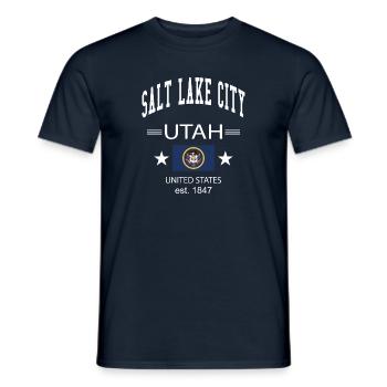 Salt Lake City - Männer T-Shirt - Navy - Vorne - AI Model Male 178 light (178cm)