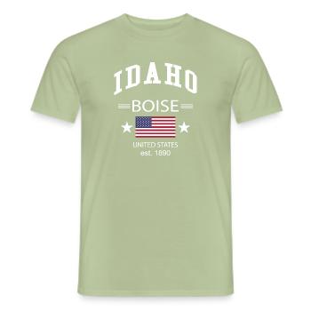 Idaho - T-shirt homme - vert sauge - Devant - AI Model Male 178 light (178cm)