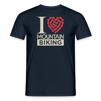 I love mountain biking I love mountain biking - Men's T-Shirt - navy - Front - AI Model Male 178 light (178cm)