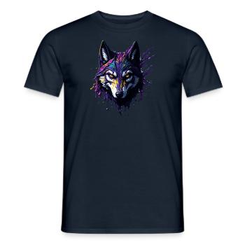 Kunst Pop Art Wolf - Männer T-Shirt - Navy - Vorne - AI Model Male 178 light (178cm)