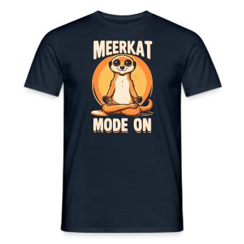 Erdmännchen Méditation Yoga - Mode Suricate activé - T-shirt homme - marine - Devant - AI Model Male 178 light (178cm)