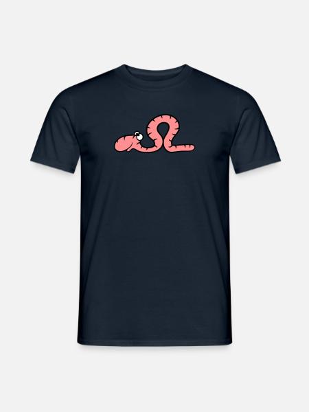 funny comic book worm - Men's T-Shirt - navy